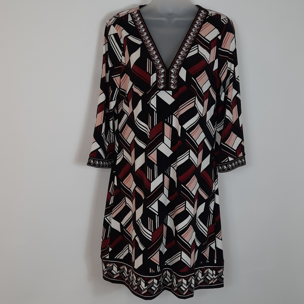 WHBM Black & Burgundy Sheath Dress NWT 🆕️